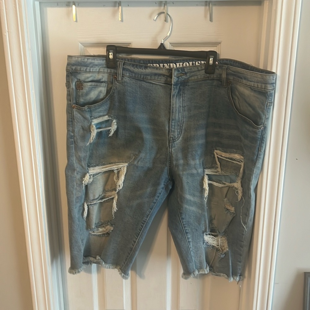 Grindhouse Men Denim Shorts Size 44 Distressed